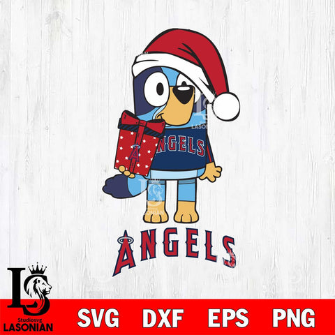 Los Angeles Angels Bluey Christmas Svg Eps Dxf Png File, Digital Download