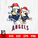 Los Angeles Angels Bluey Christmas Holiday Svg Eps Dxf Png File, Digital Download