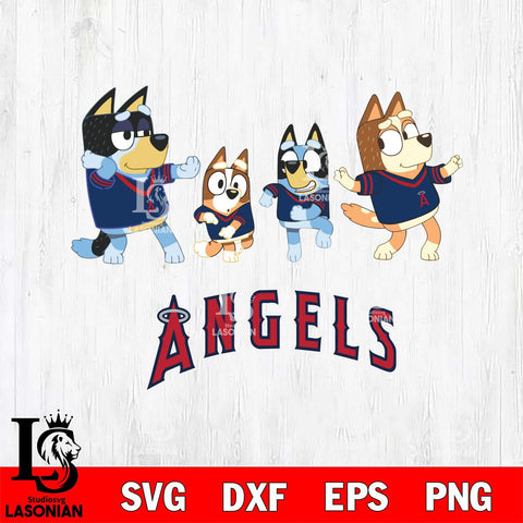 Los Angeles Angels Bluey Dance Mode Squats Svg Eps Dxf Png File, Digital Download, Instant Download