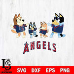 Los Angeles Angels Bluey Dance Squats Svg Eps Dxf Png File, Digital Download, Instant Download