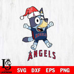 Los Angeles Angels Bluey Happy Christmas Svg Eps Dxf Png File, Digital Download