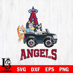 Los Angeles Angels Bluey friends Svg Eps Dxf Png File, MLB svg, Digital Download, Instant Download