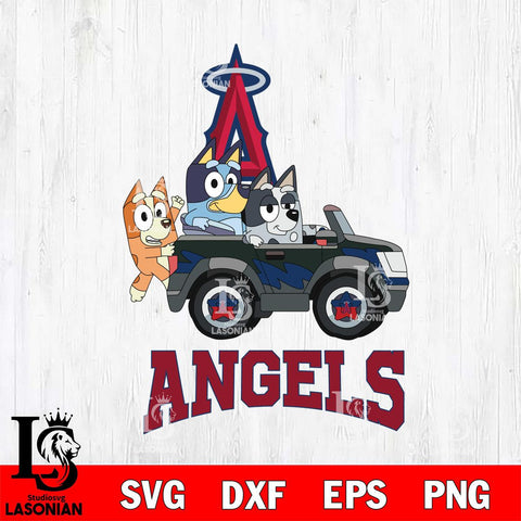 Los Angeles Angels Bluey friends Svg Eps Dxf Png File, MLB svg, Digital Download, Instant Download