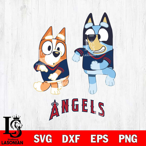 Los Angeles Angels Bluey with Chilli Dance Svg Eps Dxf Png File, Digital Download, Instant Download