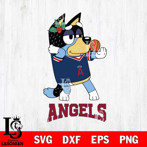 Los Angeles Angels Christmas Bluey Bandit Heeler Cricut , Christmas Svg , Bluey svg , Digital Download, dxf eps png pdf file