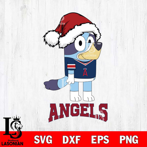 Los Angeles Angels Christmas Bluey Hat Cricut , Christmas Svg , Bluey svg , Digital Download, dxf eps png pdf file