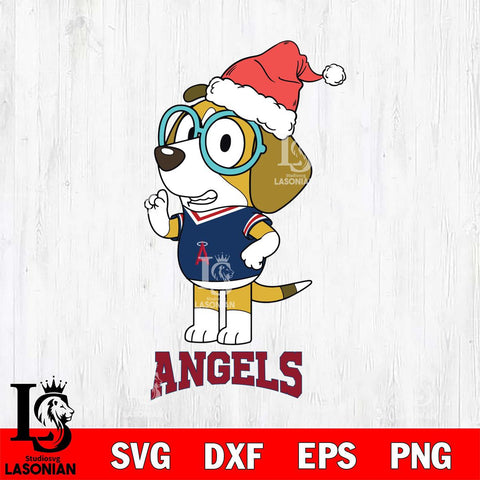 Los Angeles Angels Christmas Bluey Honey Sport Cricut , Christmas Svg , Bluey svg , Digital Download, dxf eps png pdf file