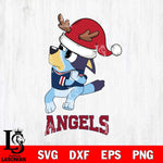 Los Angeles Angels Christmas Bluey Santa Claus Cricut , Christmas Svg , Bluey svg , Digital Download, dxf eps png pdf file