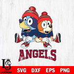 Los Angeles Angels Christmas Bluey & Bingo Sit Cricut , Christmas Svg , Bluey svg , Digital Download, dxf eps png pdf file