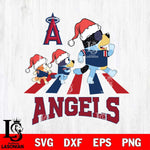 Los Angeles Angels Christmas Family Bluey Walking Cricut , Christmas Svg , Bluey svg , Digital Download, dxf eps png pdf file