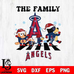 Los Angeles Angels Family Bluey Christmas Svg Eps Dxf Png File, Digital Download