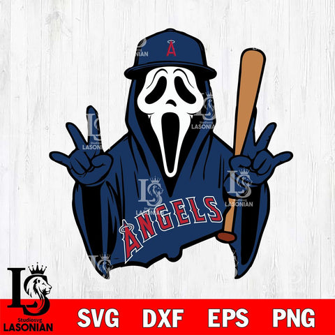 Los Angeles Angels Ghostface 2 Svg Eps Dxf Png File, Digital Download, Instant Download