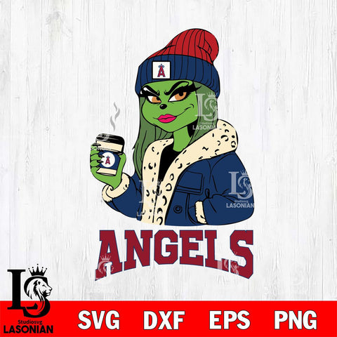 Los Angeles Angels Girls Grinch Bougie Svg Eps Dxf Png File, Digital Download, Instant Download