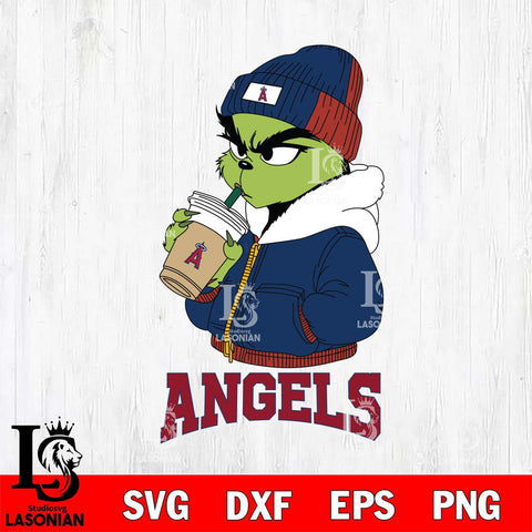 Los Angeles Angels Grinch Bougie Christmas Cut Files Cricut, Svg Dxf Eps Png file , Silhouette