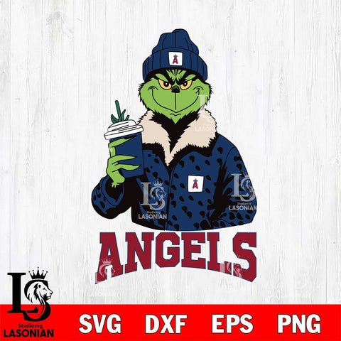 Los Angeles Angels Grinch Christmas Cut Files Cricut, Svg Dxf Eps Png file , Silhouette