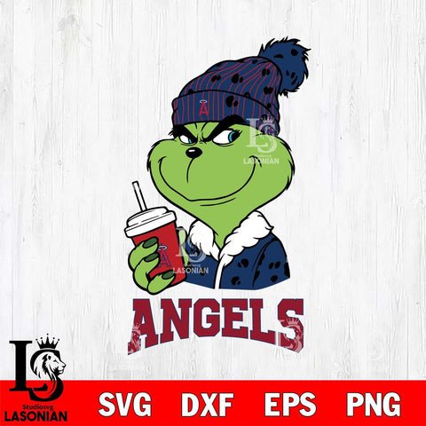 Los Angeles Angels Grinch Cofffe Christmas Cut Files Cricut, Svg Dxf Eps Png file , Silhouette