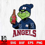 Los Angeles Angels Grinch Drinking Beer Christmas Cut Files Cricut, Svg Dxf Eps Png file , Silhouette