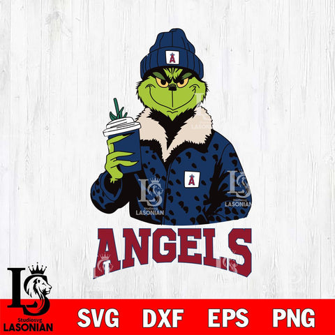 Los Angeles Angels Grinch Leopard Svg Eps Dxf Png File, Digital Download, Instant Download