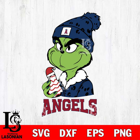 Los Angeles Angels Grinch Tree Cake Svg Eps Dxf Png File, Digital Download, Instant Download