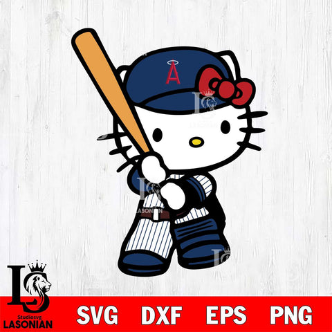 Los Angeles Angels Hello Kitty 2 Svg Eps Dxf Png File, Digital Download, Instant Download