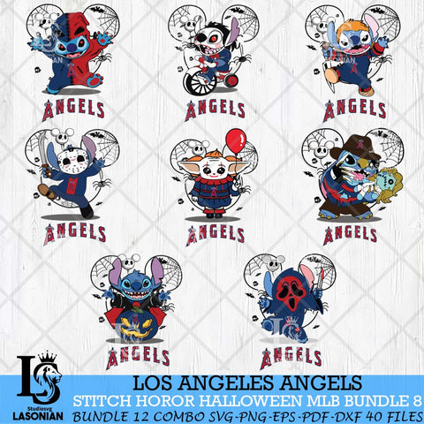 Los Angeles Angels Stitch Halloween Bundle MLB Svg Eps Dxf Png File, Digital Download, Instant Download