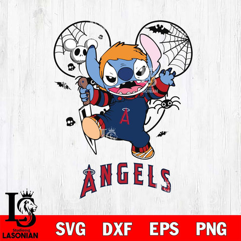 Los Angeles Angels Stitch Michael Halloween Svg Eps Dxf Png File, Digital Download, Instant Download