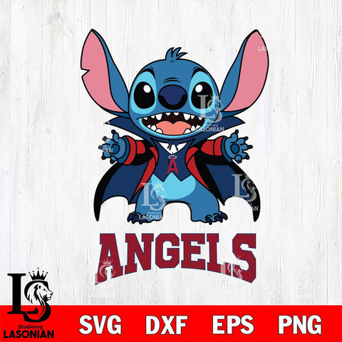 Los Angeles Angels Stitch Vampire halloween Svg Eps Dxf Png File, MLB svg, Digital Download, Instant Download