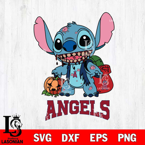 Los Angeles Angels Stitch Zombie Svg Eps Dxf Png File, MLB svg, Digital Download, Instant Download