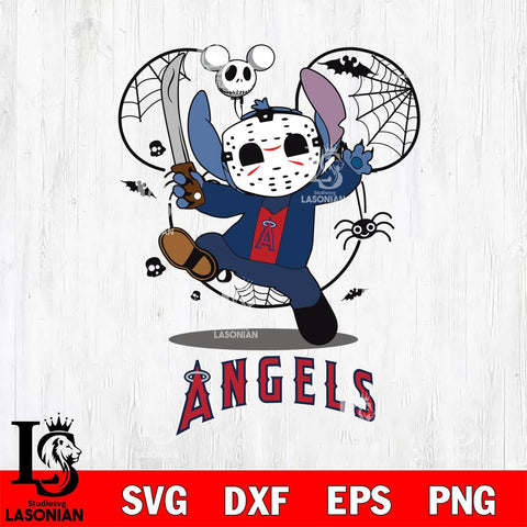 Los Angeles Angels Stitch jason voorhees Halloween Svg Eps Dxf Png File, Digital Download, Instant Download