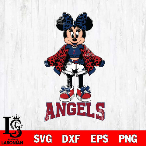 Los Angeles Angels Style Minnie Disney Svg Eps Dxf Png File, Digital Download, Instant Download