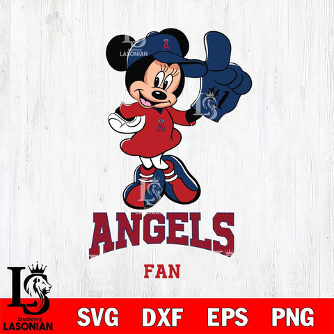 Los Angeles Angels #1 Fan Minnie Mouse Svg Eps Dxf Png File, Digital Download, Instant Download