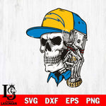 Los Angeles Chargers Badass Man Skull SVG