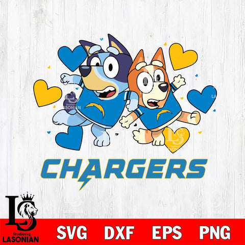 Los Angeles Chargers Bluey & Bingo 10 Svg Eps Dxf Png File, NFL svg, Digital Download, Instant Download