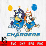 Los Angeles Chargers Bluey & Bingo 2 Svg Eps Dxf Png File, NFL svg, Digital Download, Instant Download