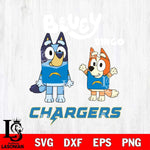 Los Angeles Chargers Bluey & Bingo 4 Svg Eps Dxf Png File, NFL svg, Digital Download, Instant Download