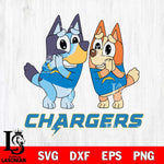 Los Angeles Chargers Bluey & Bingo 5 Svg Eps Dxf Png File, NFL svg, Digital Download, Instant Download