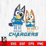 Los Angeles Chargers Bluey & Bingo 6 Svg Eps Dxf Png File, NFL svg, Digital Download, Instant Download