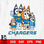 Los Angeles Chargers Bluey & Bingo 7 Svg Eps Dxf Png File, NFL svg, Digital Download, Instant Download