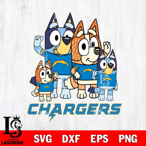 Los Angeles Chargers Bluey & Bingo 7 Svg Eps Dxf Png File, NFL svg, Digital Download, Instant Download