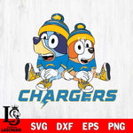 Los Angeles Chargers Bluey & Bingo 8 Svg Eps Dxf Png File, NFL svg, Digital Download, Instant Download