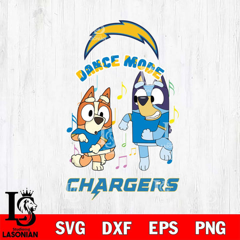 Los Angeles Chargers Bluey Bingo Dance Mode Svg Eps Dxf Png File, NFL svg, Digital Download, Instant Download