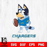 Los Angeles Chargers Bluey Football Sport Svg Eps Dxf Png File, Digital Download ,Instant Download, Cricut File