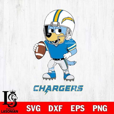 Los Angeles Chargers Bluey rugby Svg Eps Dxf Png File, Digital Download ,Instant Download, Cricut File