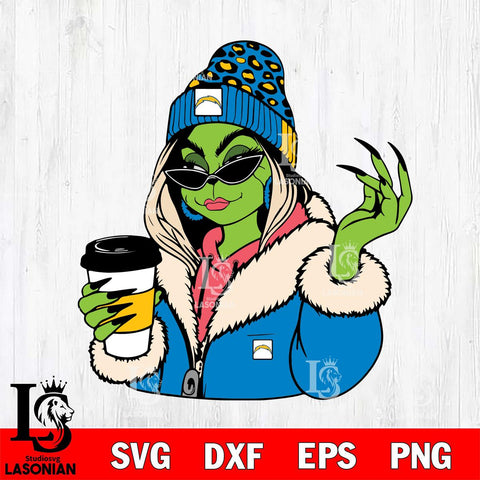 Los Angeles Chargers Boujee Grinch 9 Svg Eps Dxf Png File, Digital Download, Instant Download