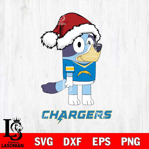 Los Angeles Chargers Christmas Bluey Hat Svg Eps Dxf Png File,Cut Svg Files, Digital File, Sublimation