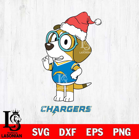 Los Angeles Chargers Christmas Bluey Honey Sport Svg Eps Dxf Png File,Cut Svg Files, Digital File, Sublimation