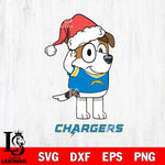 Los Angeles Chargers Christmas Bluey Jack Sport Svg Eps Dxf Png File,Cut Svg Files, Digital File, Sublimation