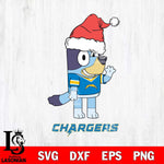 Los Angeles Chargers Christmas Bluey Say Hi Svg Eps Dxf Png File,Cut Svg Files, Digital File, Sublimation