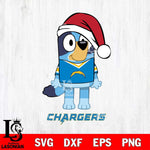 Los Angeles Chargers Christmas Bluey Sport Svg Eps Dxf Png File,Cut Svg Files, Digital File, Sublimation