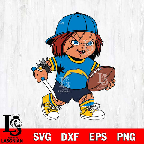 Los Angeles Chargers Chucky Horror 10 Svg Eps Dxf Png File, NFL svg, Digital Download, Instant Download